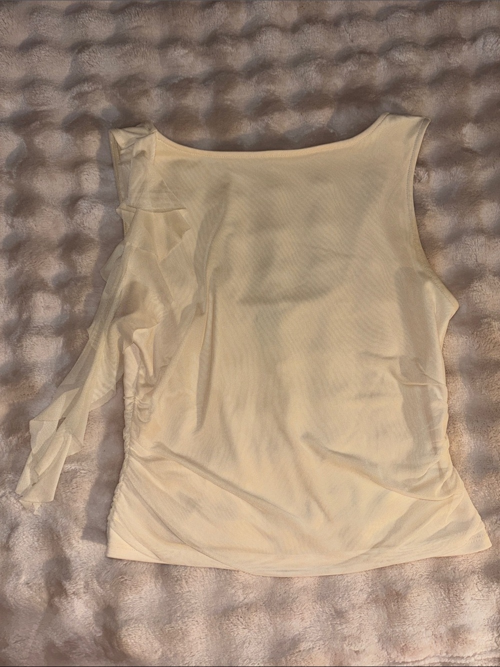 wild fable Cream One-Shoulder Ruffle Tank